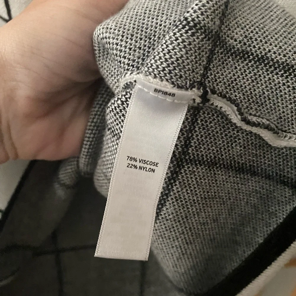 Susina Black White Windowpane Plaid Pencil Straight Skirt Women's Large Checker